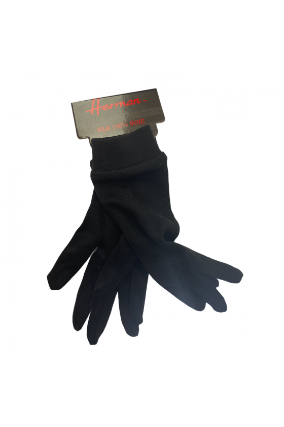 Sous-gants noirs en soie naturelle Taille 6 - Herman